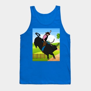 Rodeo Riding On A Bull Tank Top